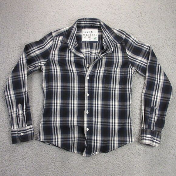 Frank & Eileen Womens Barry Button Up Shirt‎ size XS Relaxed Fit Flannel Plaid - Picture 1 of 9